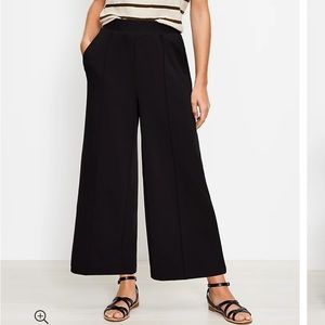Loft wide leg black crepe pants